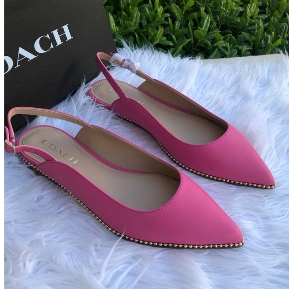 New 🎀 Coach Sandal Vae Skimmer Pink and Gold - Picture 1 of 8